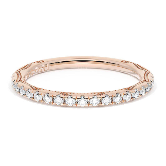 French Pavé Diamond Wedding Band, 2.0mm