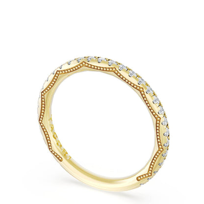 French Pavé Diamond Wedding Band, 2.0mm