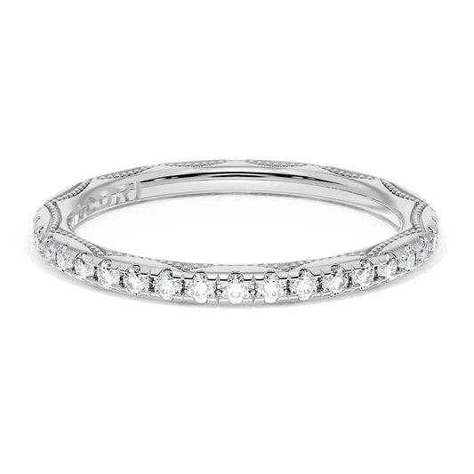 French Pavé Diamond Wedding Band, 2.0mm