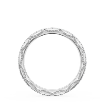 French Pavé Diamond Wedding Band, 2.0mm
