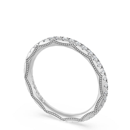 French Pavé Diamond Wedding Band, 2.0mm