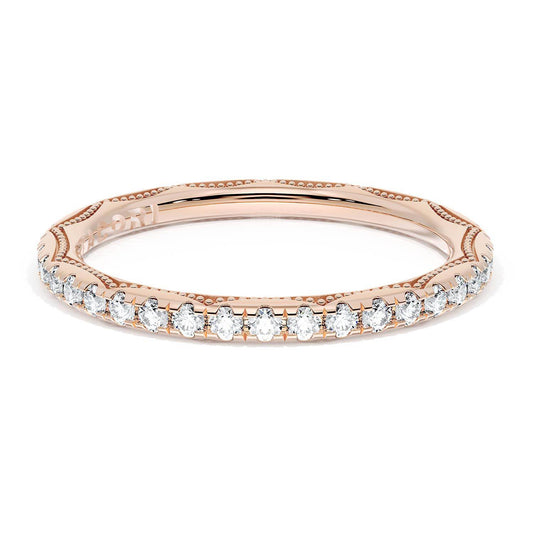 French Pavé Diamond Wedding Band, 2.0mm