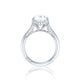 Tacori Platinum RoyalT Oval Diamond Engagement Ring Setting (0.22 CTW)