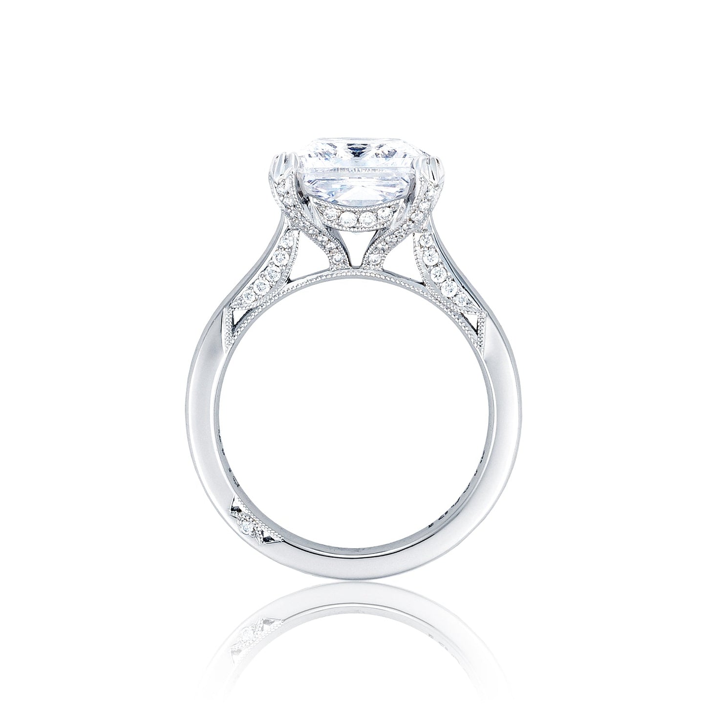 Tacori Platinum RoyalT Princess Diamond Engagement Ring Setting (0.22 CTW)