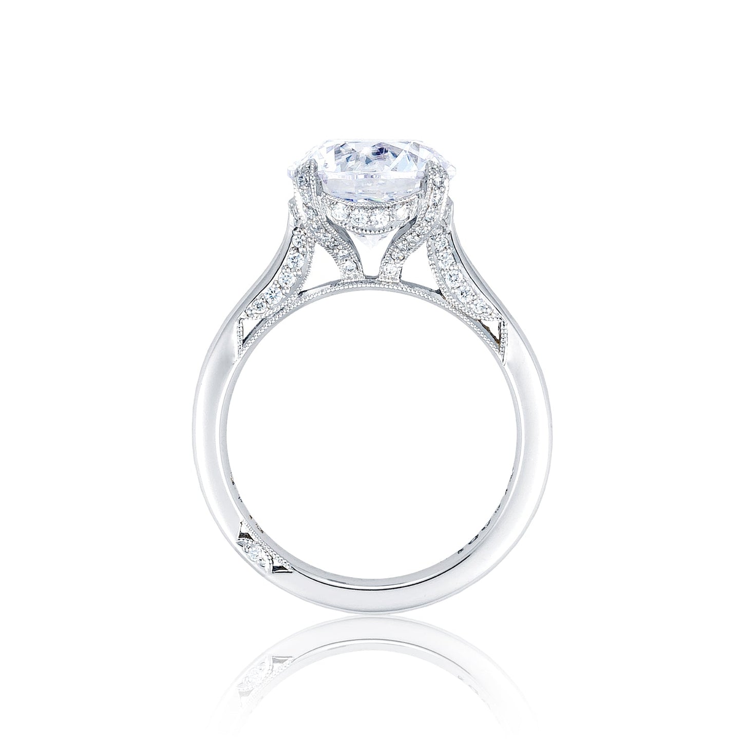 Tacori Platinum RoyalT Round Diamond Engagement Ring Setting (0.22 CTW)