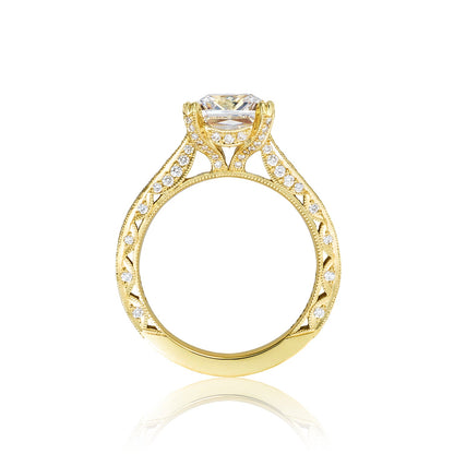 Tacori 18k Yellow Gold RoyalT Princess Diamond Engagement Ring Setting (0.73 CTW)