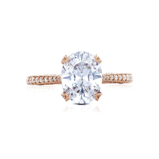 Tacori 18k Rose Gold RoyalT Oval Diamond Engagement Ring Setting (0.45 CTW)