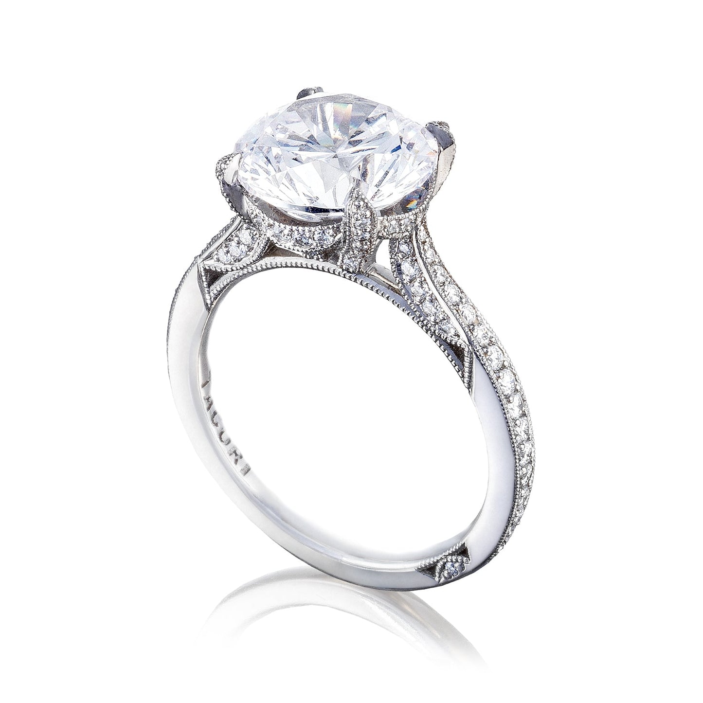 Tacori Platinum RoyalT Round Diamond Engagement Ring Setting (0.47 CTW)