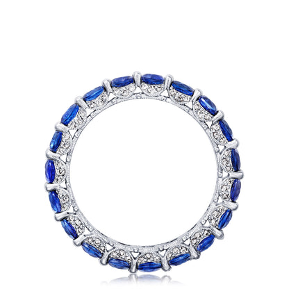 Round Sapphire Eternity Band