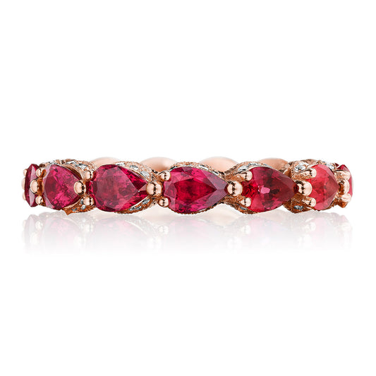 Pear Cut Ruby Eternity Band