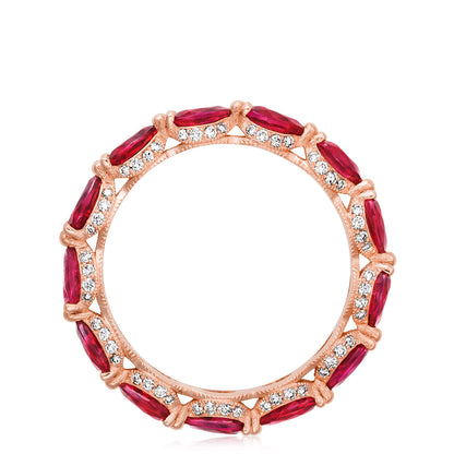 Pear Cut Ruby Eternity Band