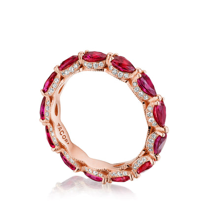 Pear Cut Ruby Eternity Band