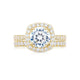 Tacori 18k Yellow Gold RoyalT Round Diamond Engagement Ring Setting (1.01 CTW)