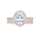 Tacori 18k Rose Gold RoyalT Oval Diamond Engagement Ring Setting (0.96 CTW)