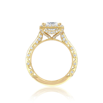 Tacori 18k Yellow Gold RoyalT Princess Diamond Engagement Ring Setting (0.98 CTW)