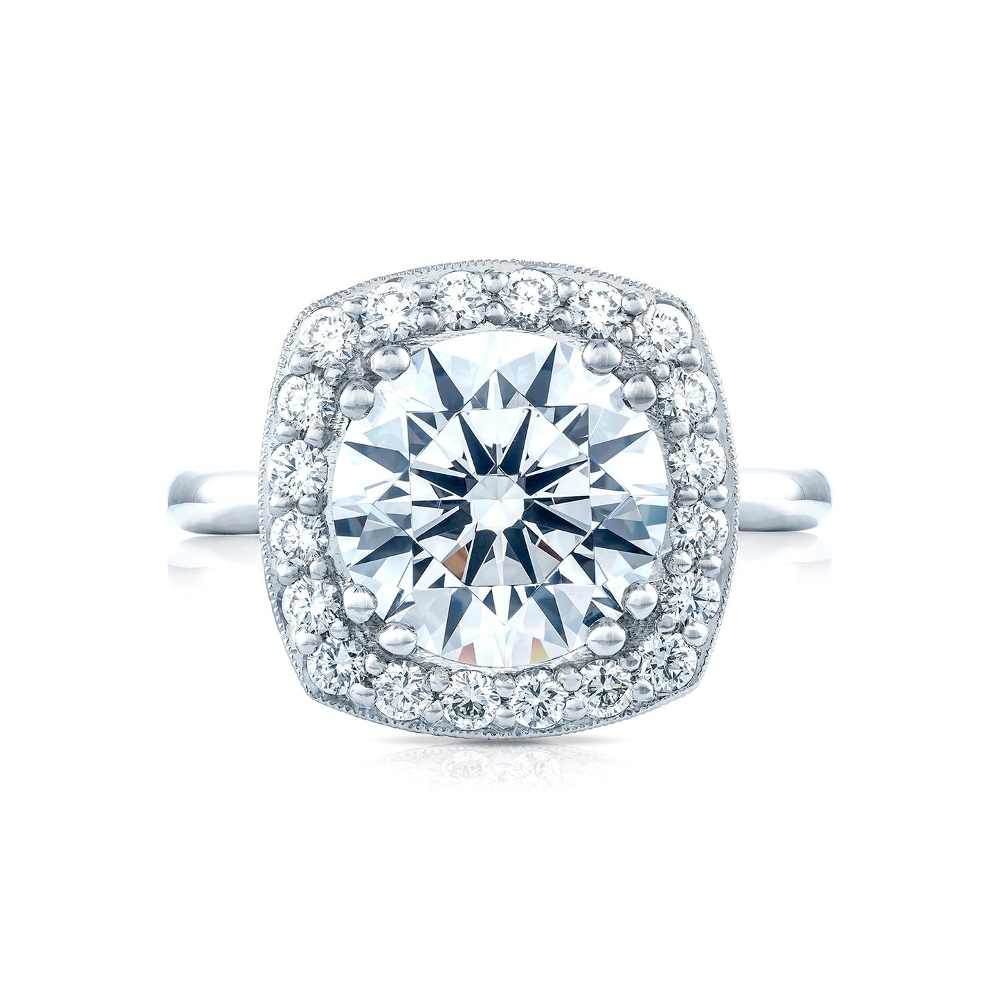 Tacori Platinum RoyalT Round Diamond Engagement Ring Setting (0.82 CTW)