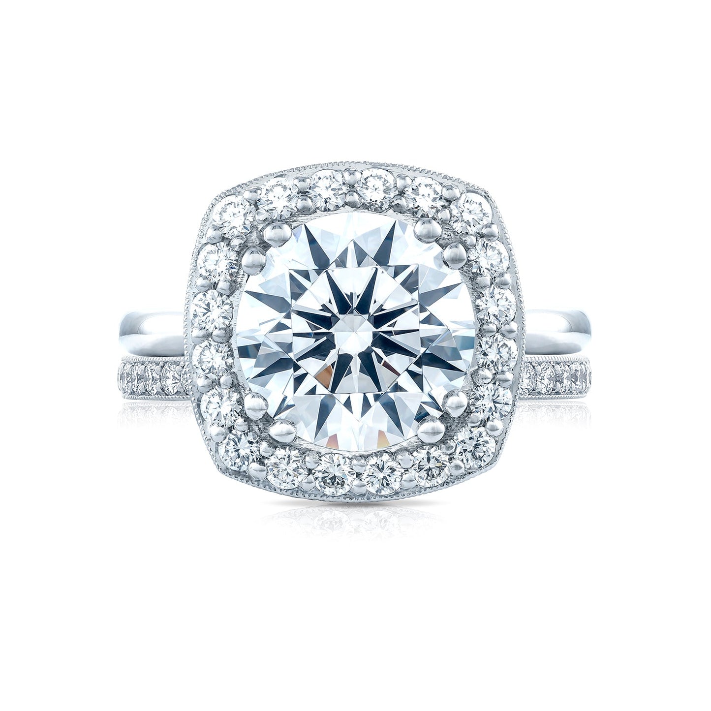 Tacori Platinum RoyalT Round Diamond Engagement Ring Setting (0.82 CTW)