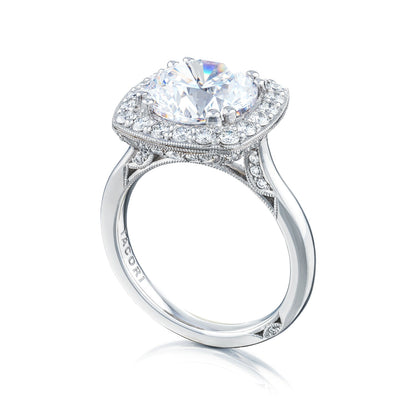 Tacori Platinum RoyalT Round Diamond Engagement Ring Setting (0.82 CTW)