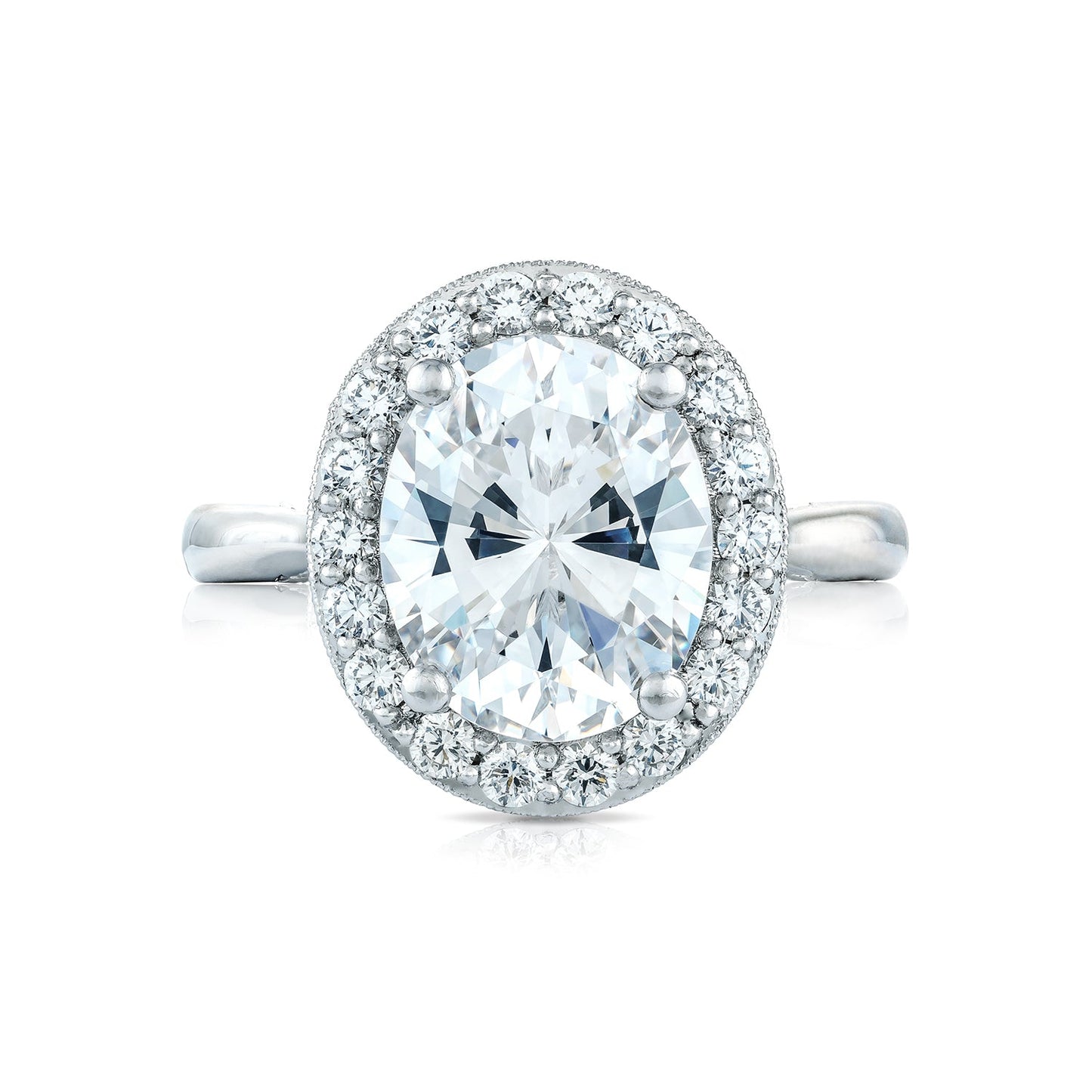 Tacori Platinum RoyalT Oval Diamond Engagement Ring Setting (0.77 CTW)