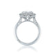 Tacori Platinum RoyalT Oval Diamond Engagement Ring Setting (0.77 CTW)
