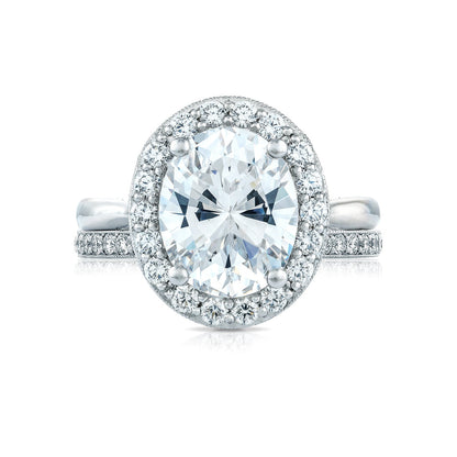 Tacori Platinum RoyalT Oval Diamond Engagement Ring Setting (0.77 CTW)