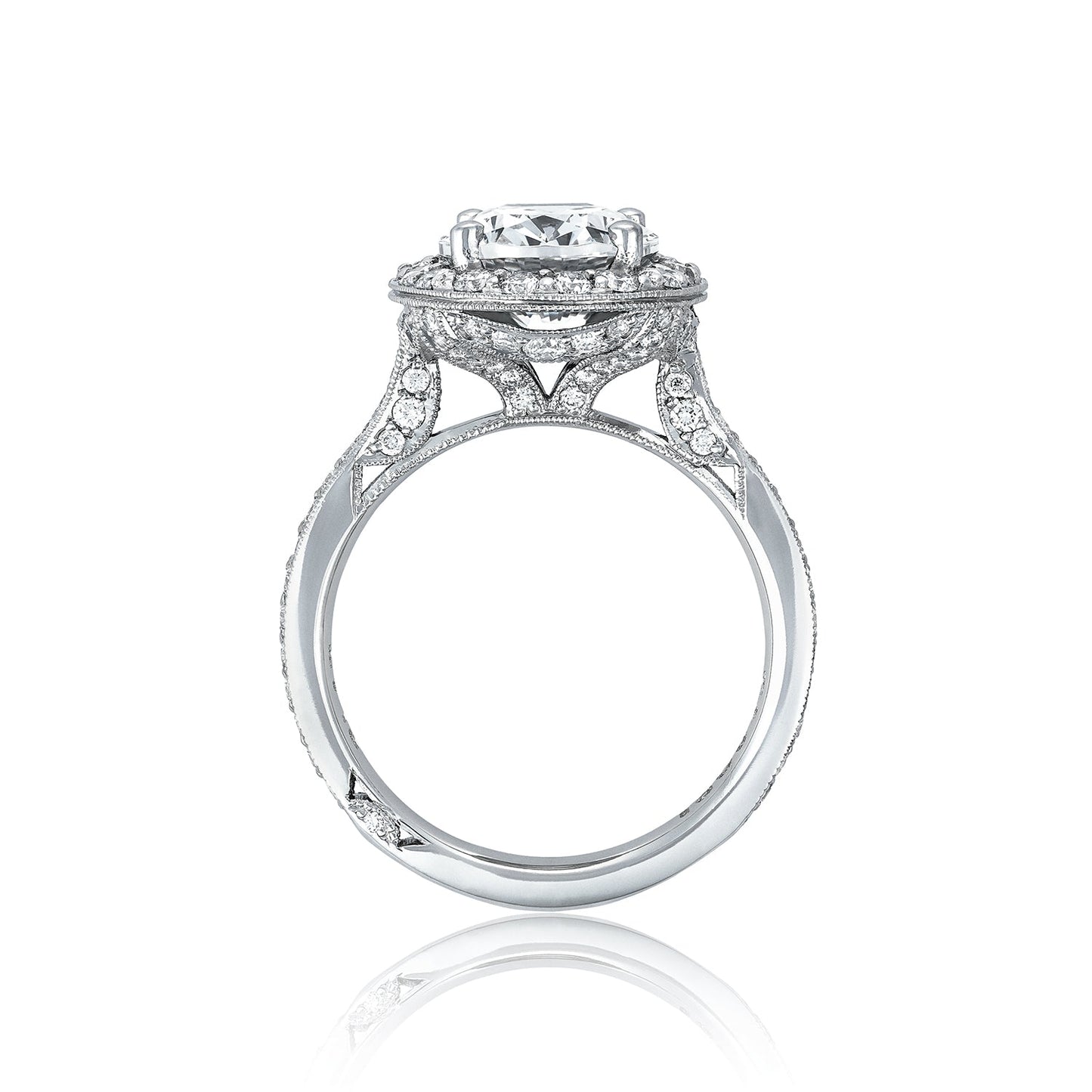 Tacori Platinum RoyalT Oval Diamond Engagement Ring Setting (0.92 CTW)