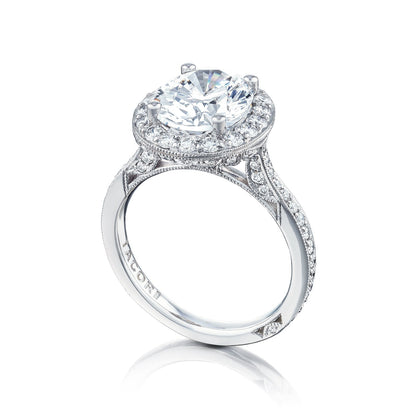 Tacori Platinum RoyalT Oval Diamond Engagement Ring Setting (0.92 CTW)