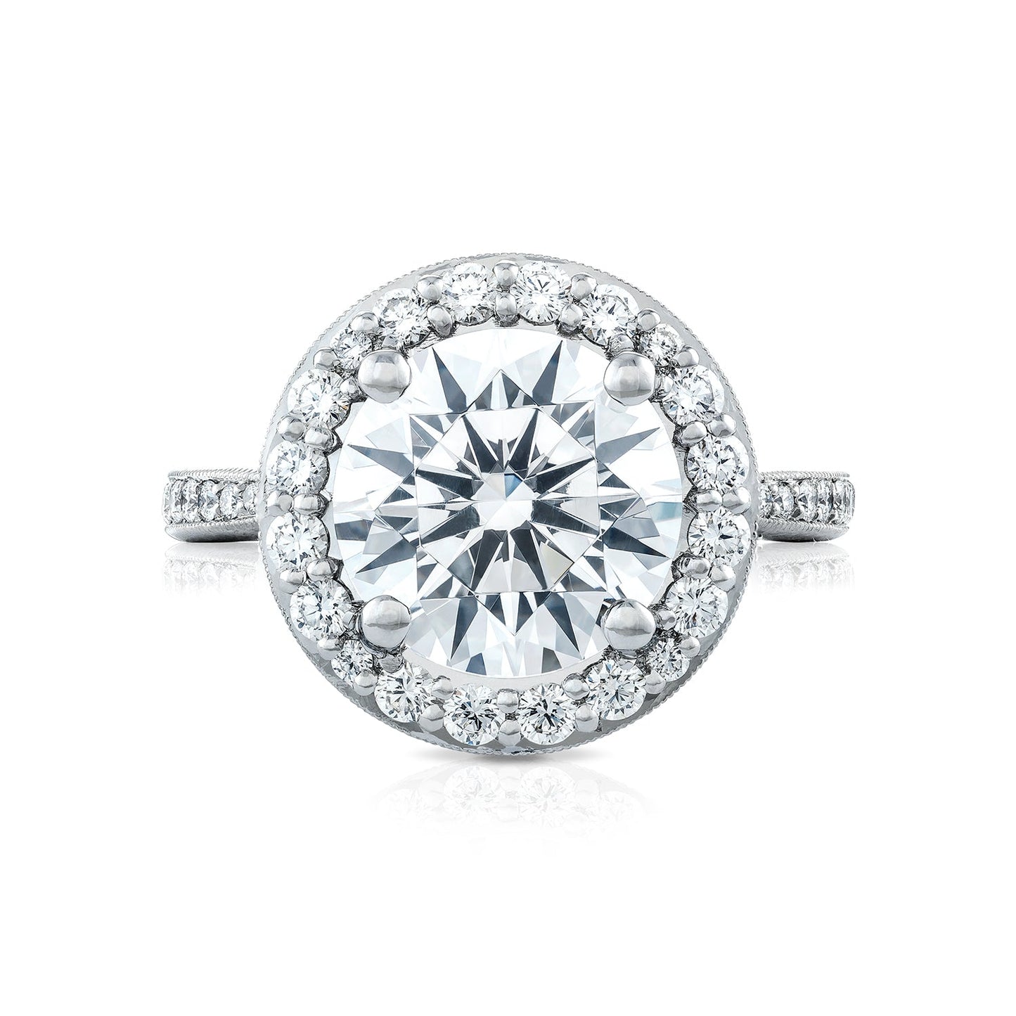 Tacori Platinum RoyalT Round Diamond Engagement Ring Setting (0.97 CTW)