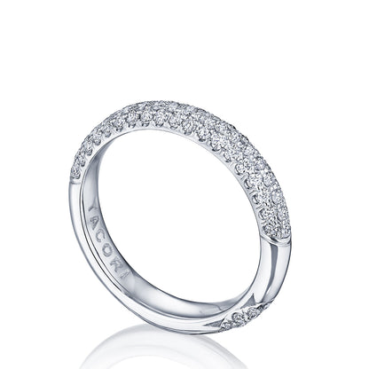Triple Row Pavé Wedding Band