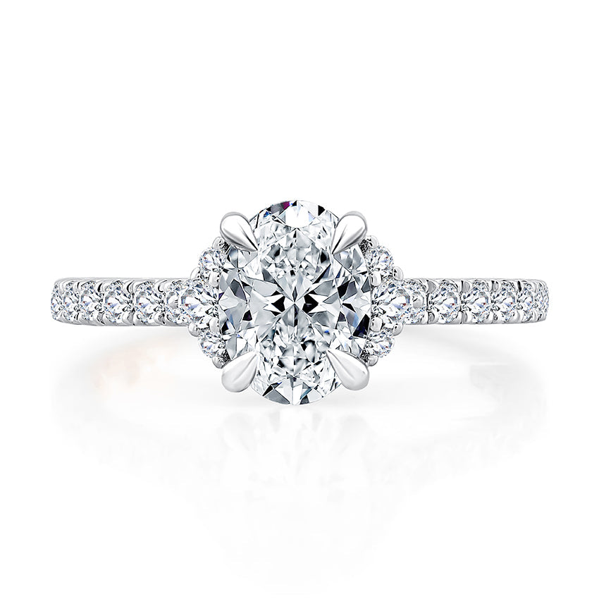 A.Jaffe Classic Diamond with Side Accents And Pave Band Engagement Ring MECOV2777/183