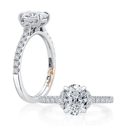 A.Jaffe Classic Diamond with Side Accents And Pave Band Engagement Ring MECOV2777/183