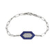 MICHAEL M Bracelet 14k White Gold / Blue Chroma Pavé Hexagon Bracelet BR492