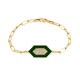 MICHAEL M Bracelet 14k Yellow Gold / Green Chroma Pavé Hexagon Bracelet BR492