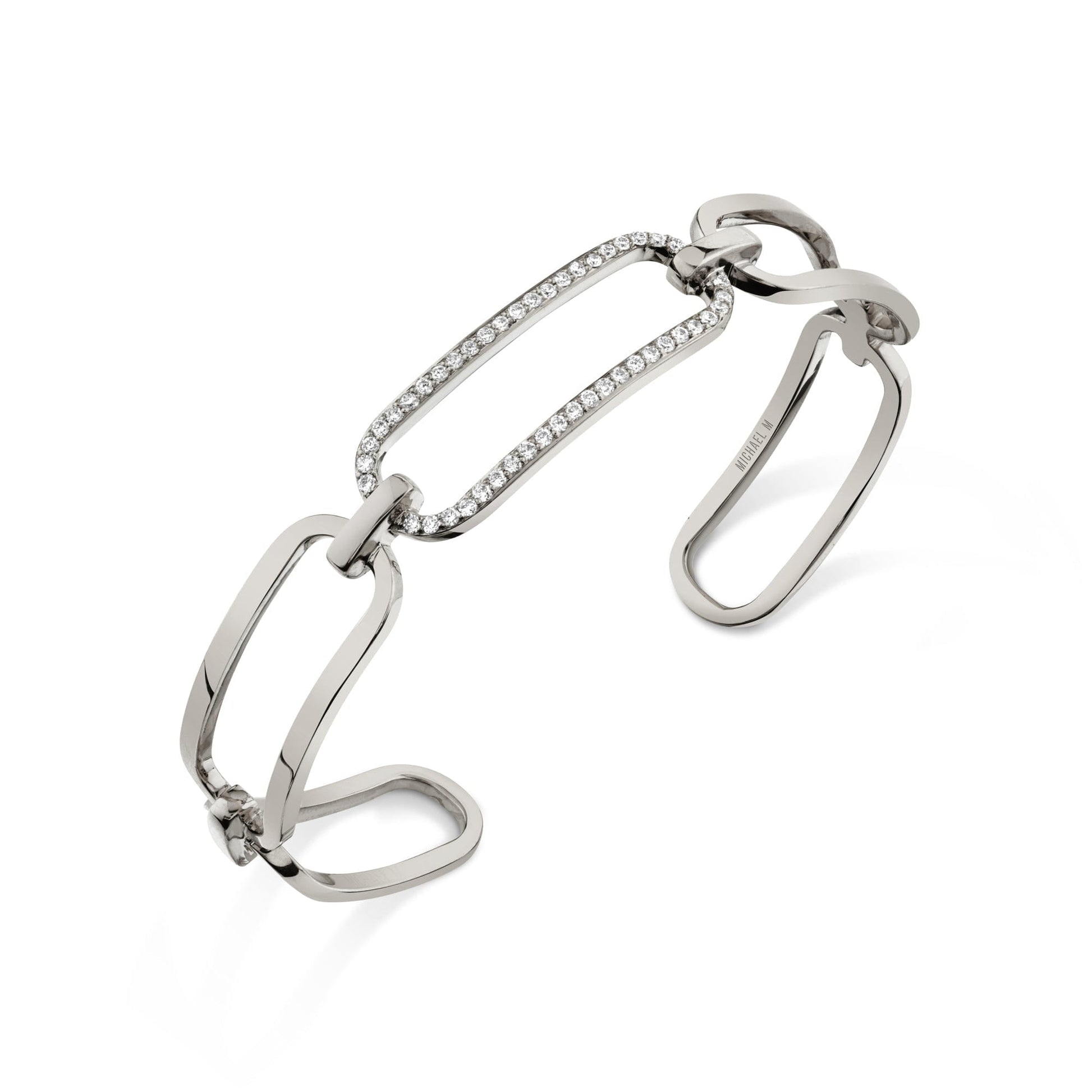 MICHAEL M Bracelets 14K White Gold / Medium Endless Link Cuff BR516