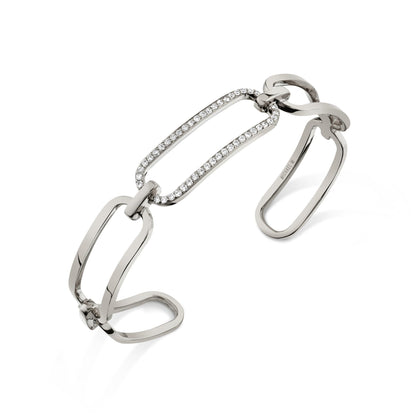 MICHAEL M Bracelets 14K White Gold / Medium Endless Link Cuff BR516