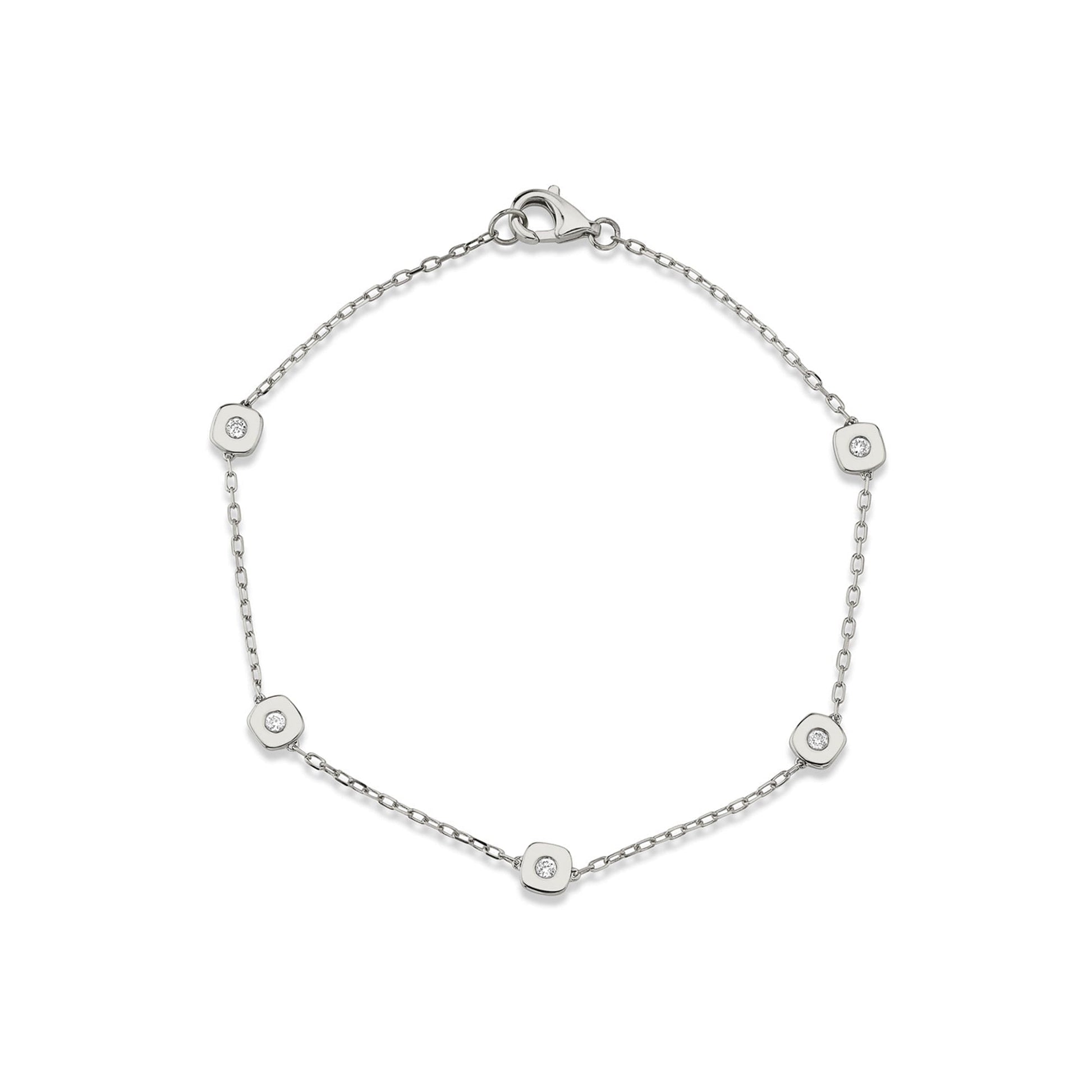 MICHAEL M Bracelets 14K White Gold Signature Station Bracelet BR437