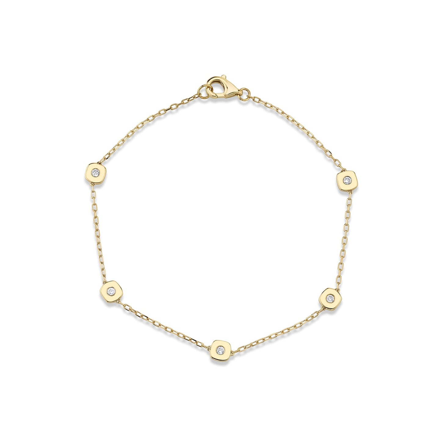 MICHAEL M Bracelets 14K Yellow Gold Signature Station Bracelet BR437
