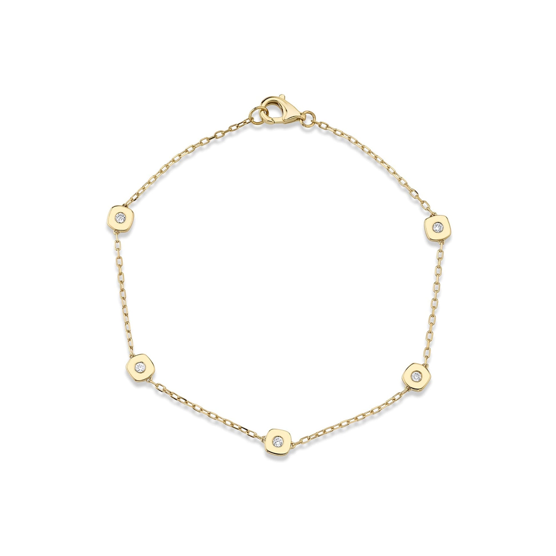 MICHAEL M Bracelets 14K Yellow Gold Signature Station Bracelet BR437