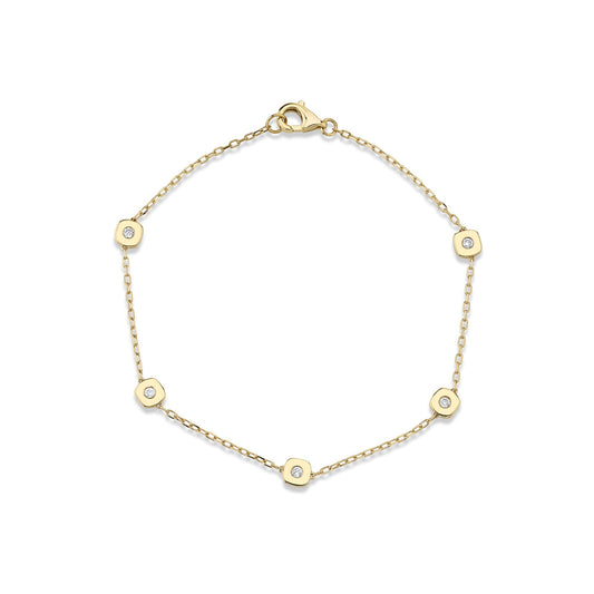MICHAEL M Bracelets 14K Yellow Gold Signature Station Bracelet BR437