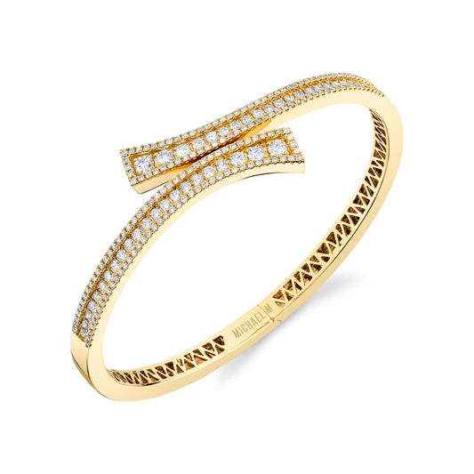 MICHAEL M Bracelets 14K Yellow Gold / Small Europa Bypass Cuff BR401S-14KYG