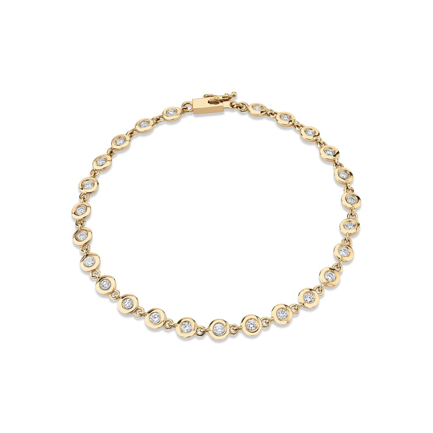 MICHAEL M Bracelets 14K Yellow Gold / Small Round Bezel Tennis Bracelet BR408