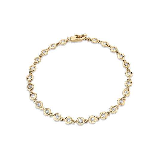 MICHAEL M Bracelets 14K Yellow Gold / Small Round Bezel Tennis Bracelet BR408