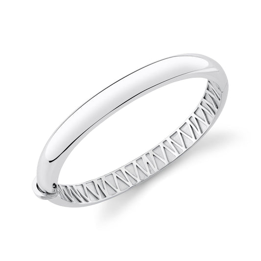 Polished Silver Orb Split Hinged Bracelet