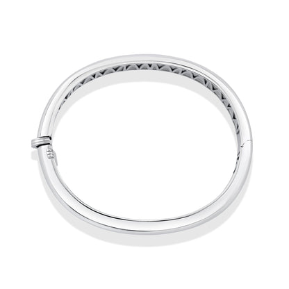 Polished Silver Orb Split Hinged Bracelet