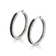 MICHAEL M Earrings 14k White Gold / Black Chroma Pavé Edge Hoop Earrings ER481