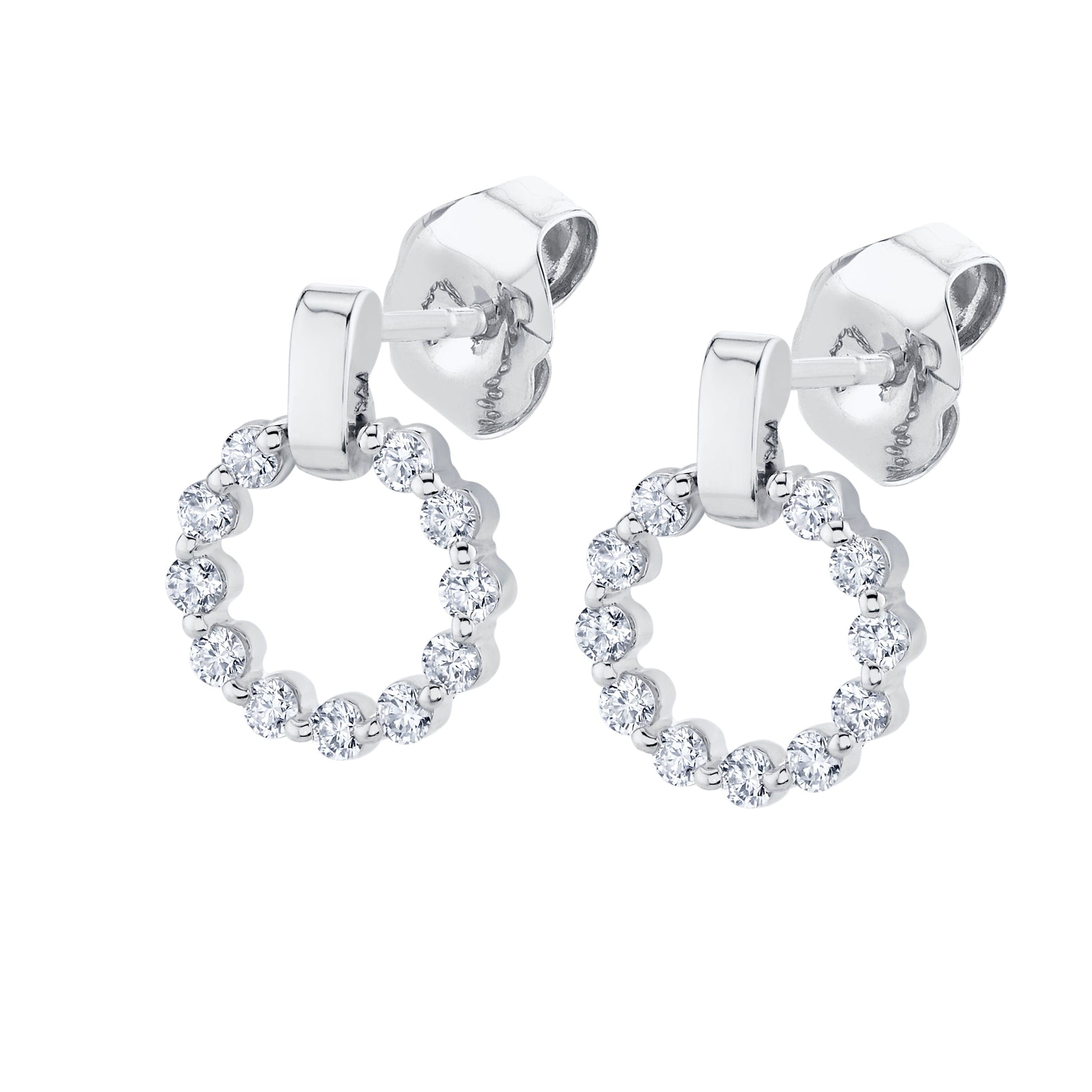 MICHAEL M Earrings 14K White Gold Cloud Single Drop Earrings ER386-M