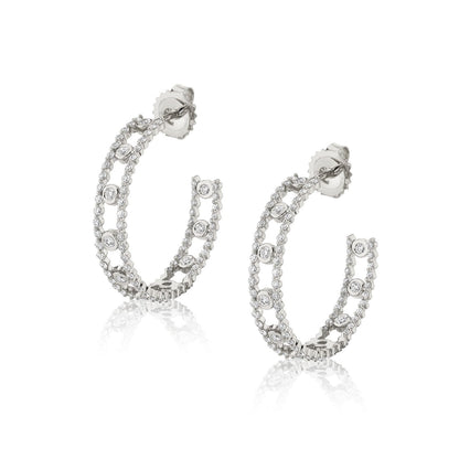 MICHAEL M Earrings 14K White Gold Cloud Stacked Hoops ER387WG