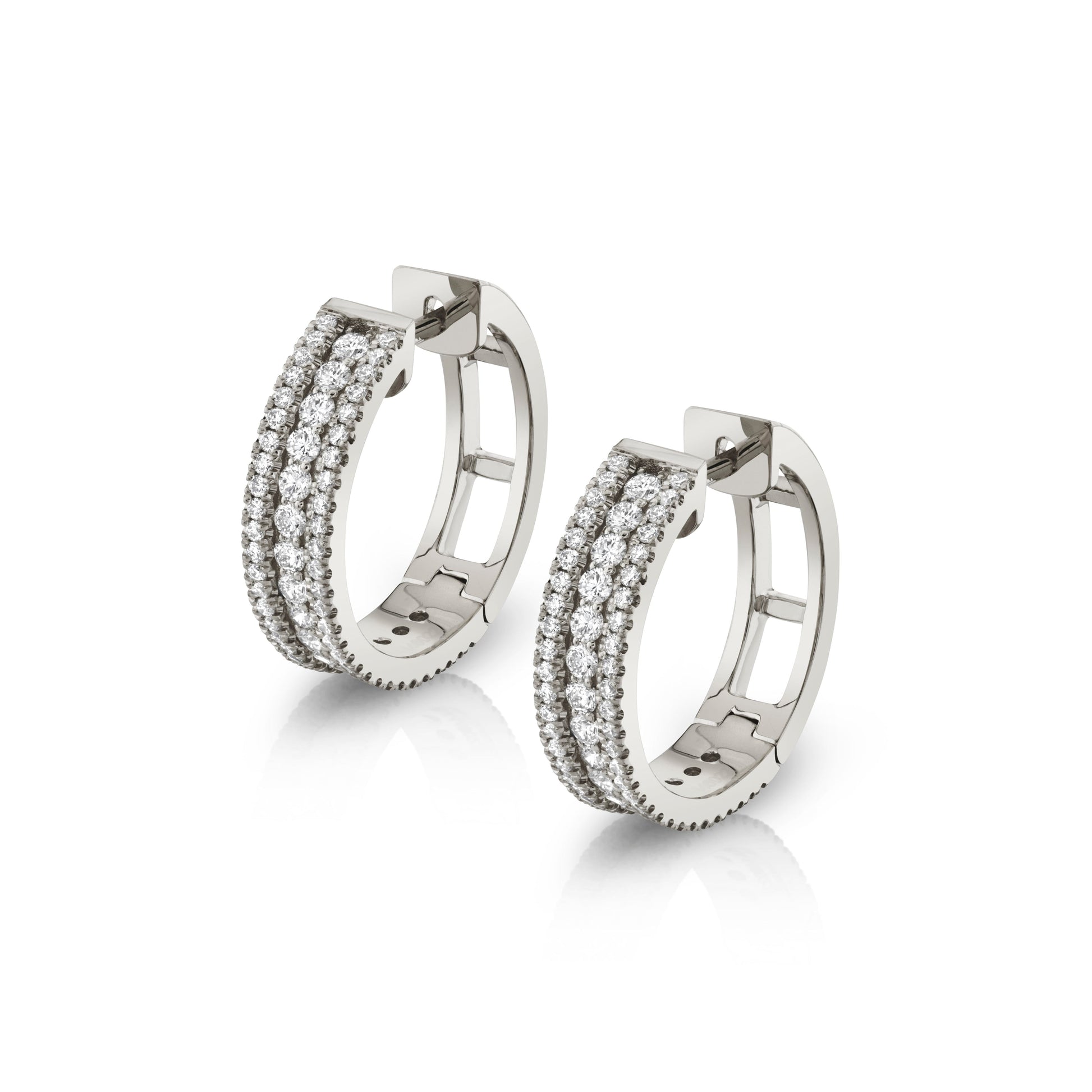 MICHAEL M Earrings 14K White Gold Europa Hoops ER445