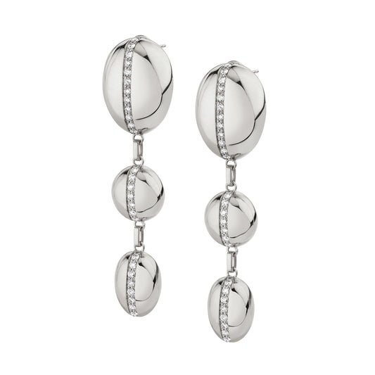 MICHAEL M Earrings 14K White Gold Orb Split Drop Earrings ER526