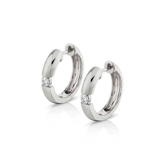 MICHAEL M Earrings 14K White Gold Orb Split Huggies ER524